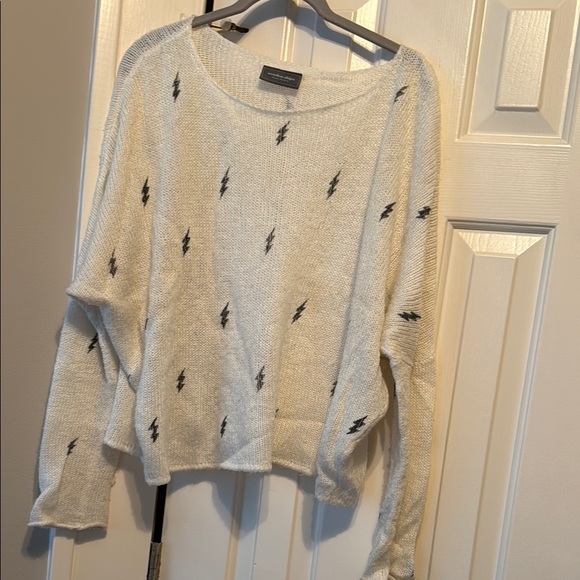 Wooden Ships Sweaters - Wooden Ships Light Cream Lightning Bolt Knit Sweater